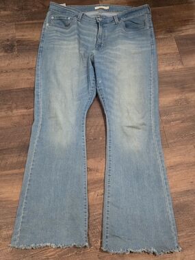 Levis 726 Flare Jeans Womens 34 Blue Light Wash High Rise Stretch Denim